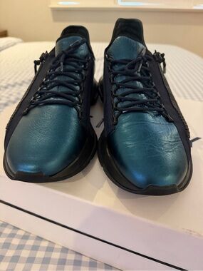 Givenchy Teal Metallic Lace-Up Men's Sneakers